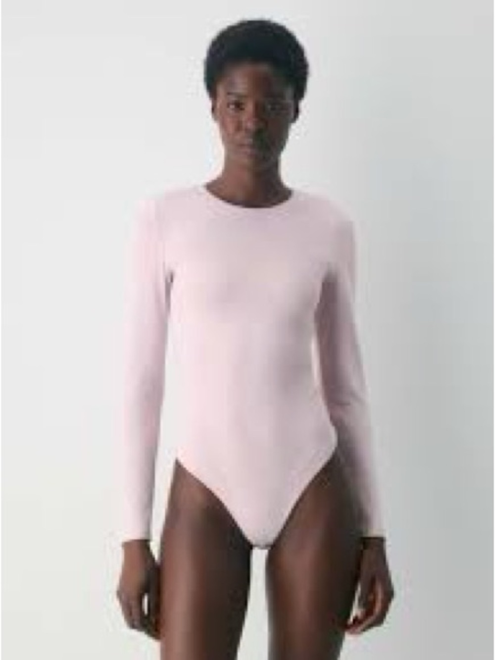 Aritzia Light Pink Contour Long-Sleeve Crewneck bodysuit small